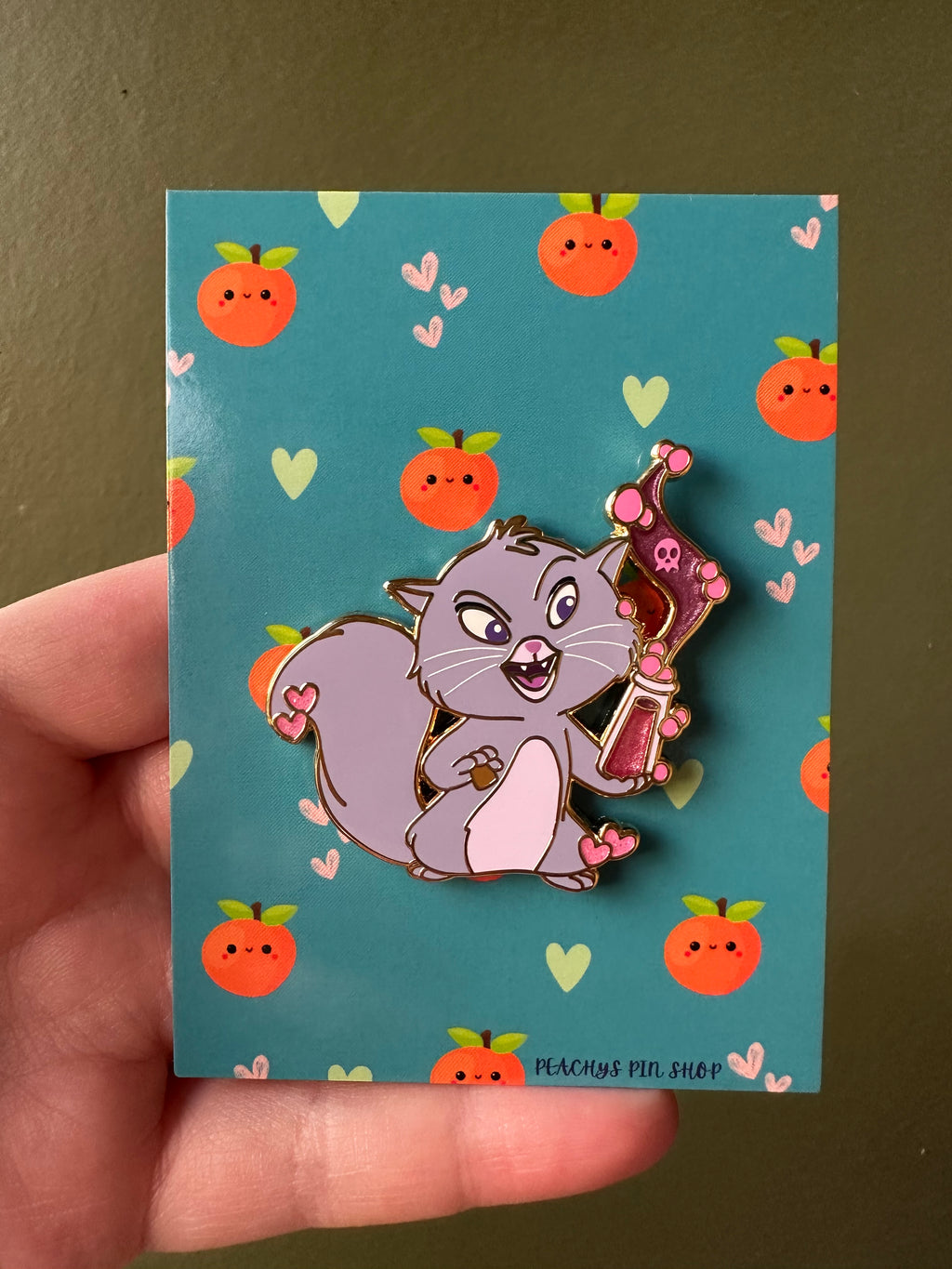 Yzma Cat with potion bottle pin A Grade