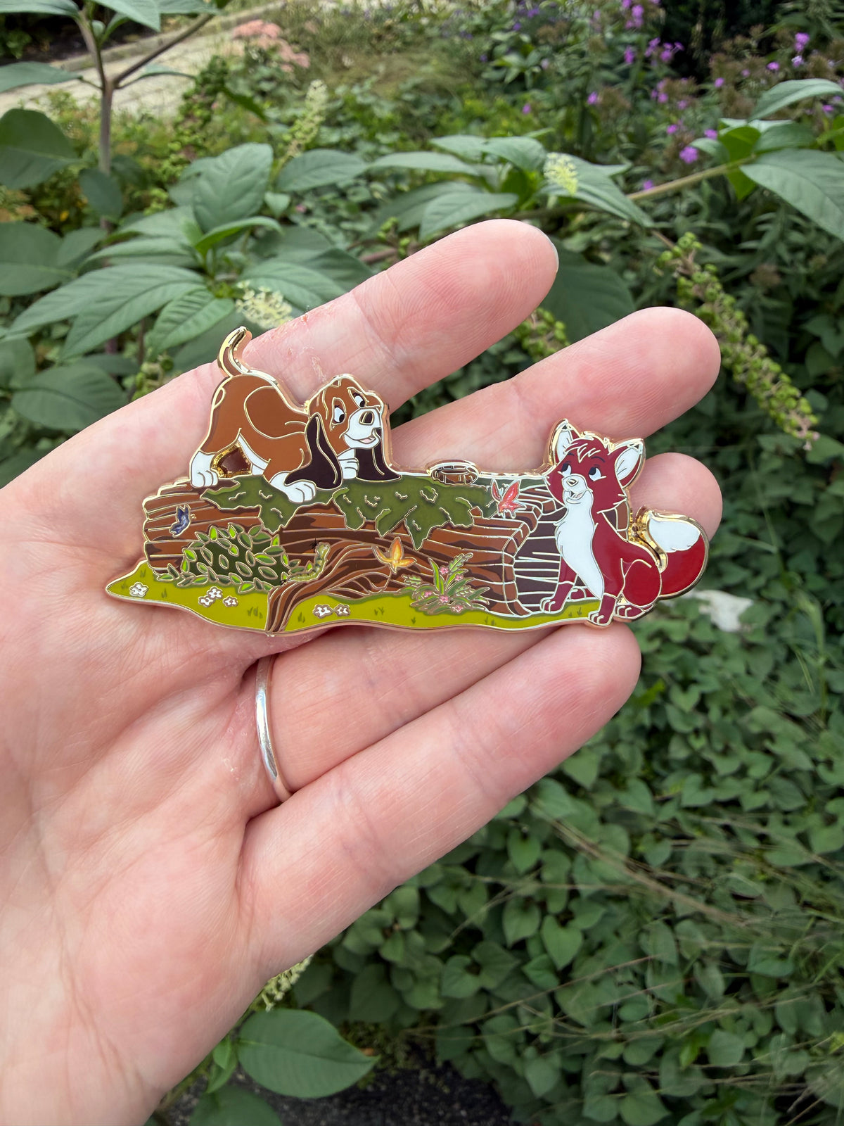 Friends Forever Tod & Copper Pin