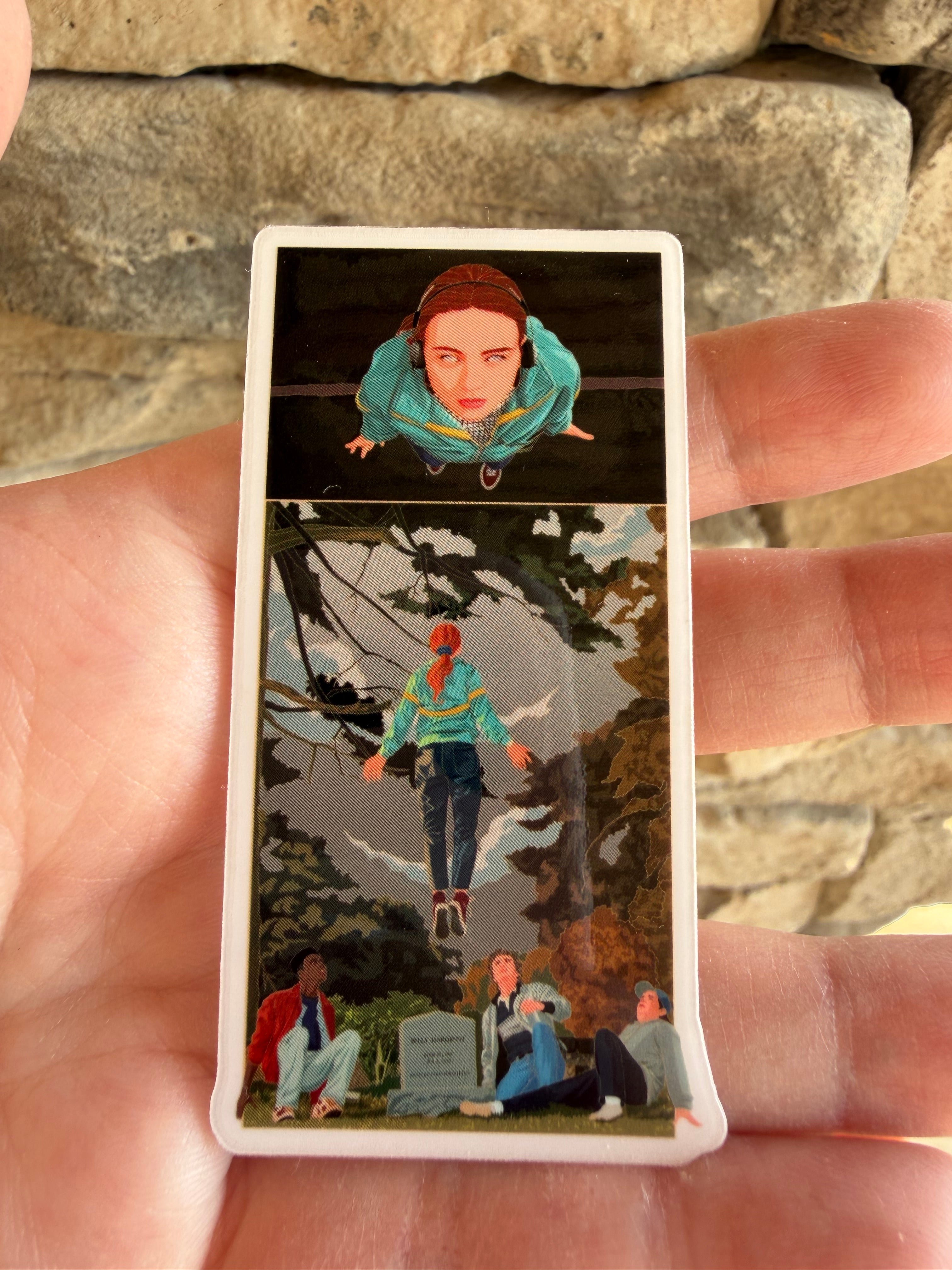 Stranger things sticker, max floating