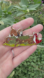 Friends Forever Tod & Copper Pin