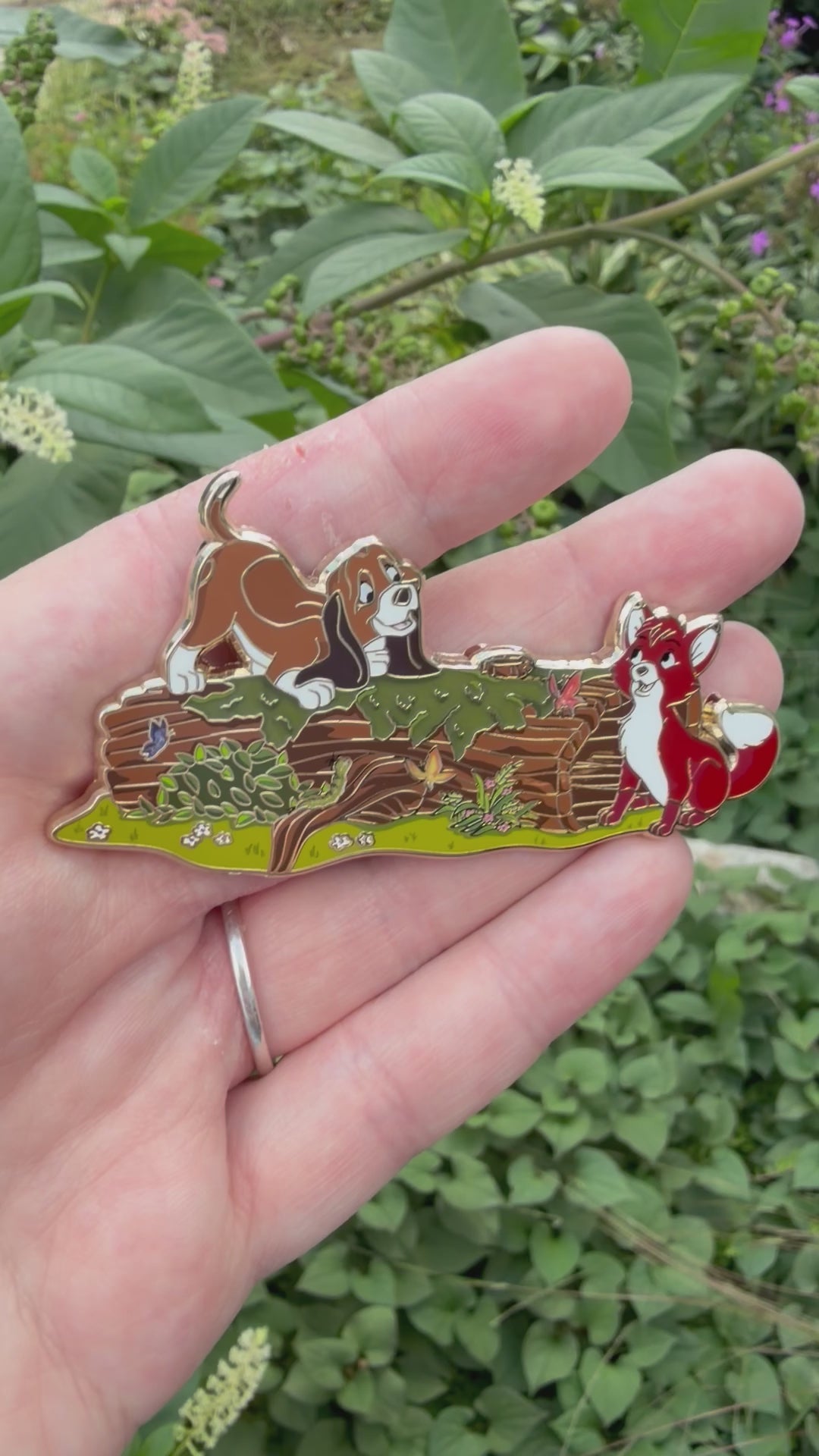 Friends Forever Tod & Copper Pin